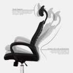 Office & Home Mesh Chair ERGONOMIC Black Modern Adjustable with Metal Base